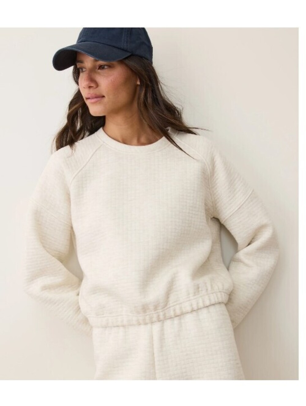 NWT Marine Layer corbet quilted crewneck in oatmeal heather size Medium
